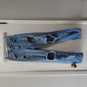 Womens stretch destroyed skinny denim jeans W24